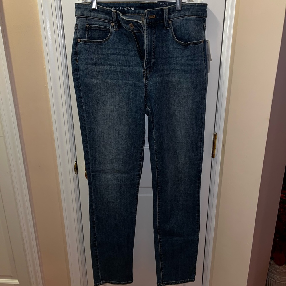 Women’s Talbots High-Waist Straight-Leg Jeans (Size 10)
